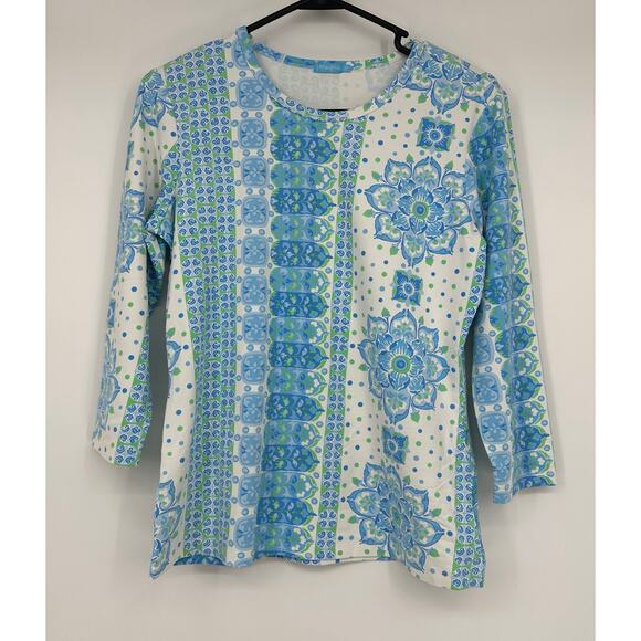J.McLaughlin Aida 3/4 Sleeve Top in Catalina Cloth fabric - Picture 1 of 6
